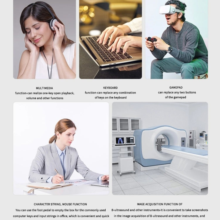 Pcsensor Adattatore per tastiera con interruttore di controllo a pedale wireless Bluetooth per computer, One-Pendal One-Button, One-Pendal Two-Button, Two-Pendal Two-Button, Two-Pendal Four-Button