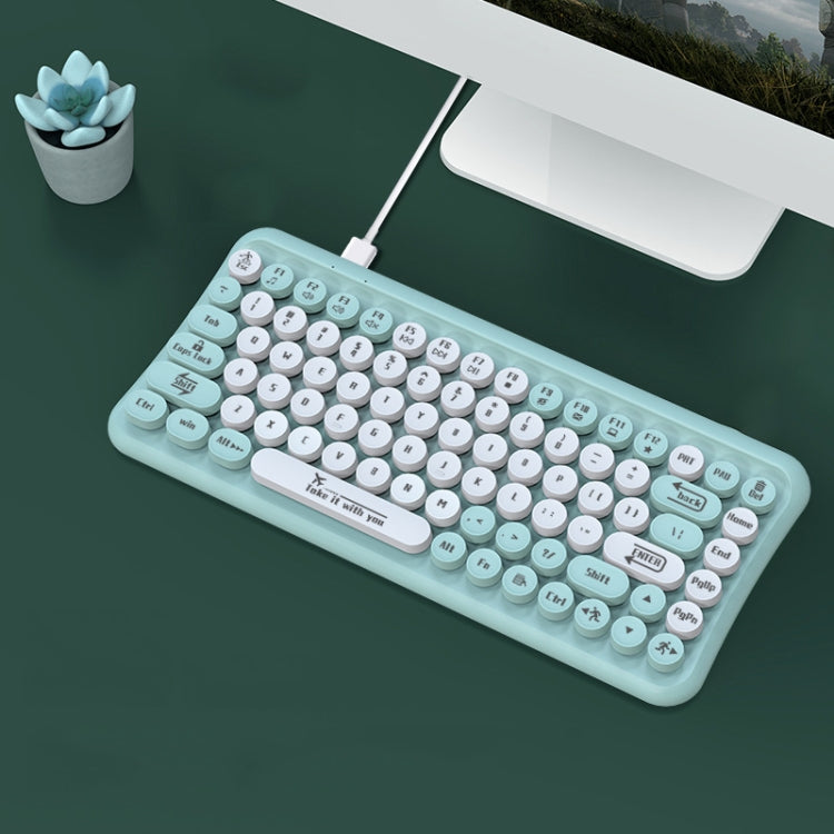 LANGTU LT700 Tastiera punk silenziosa con pellicola cablata a 85 tasti, lunghezza cavo: 1,5 m, LT700 Mint Green, LT700 Milk Tea Gray