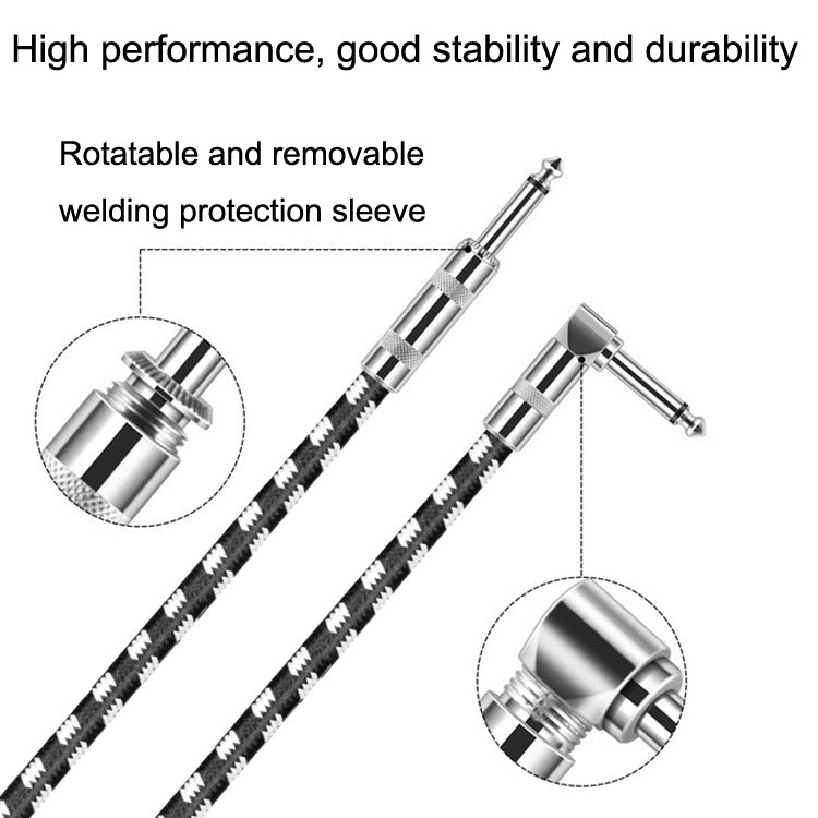 Cavo per chitarra 1 testa dritta +1 testa a gomito da 6,35 mm Nucleo in rame privo di ossigeno TS Cavo a due conduttori grande, 0.15m, 0.3m, 0.5m, 1m, 1.5m, 2m, 3m, 5m, 8m, 10m