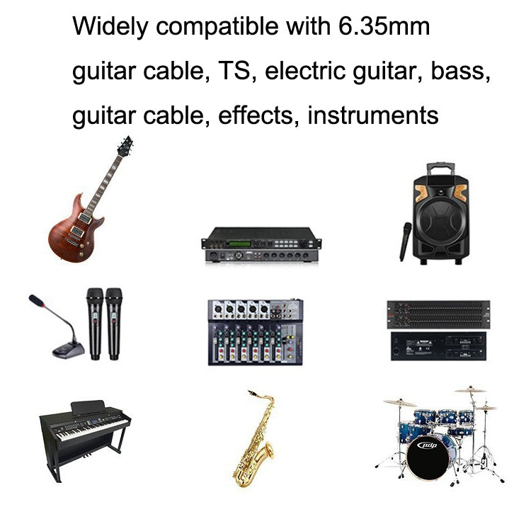 Cavo per chitarra 1 testa dritta +1 testa a gomito da 6,35 mm Nucleo in rame privo di ossigeno TS Cavo a due conduttori grande, 0.15m, 0.3m, 0.5m, 1m, 1.5m, 2m, 3m, 5m, 8m, 10m