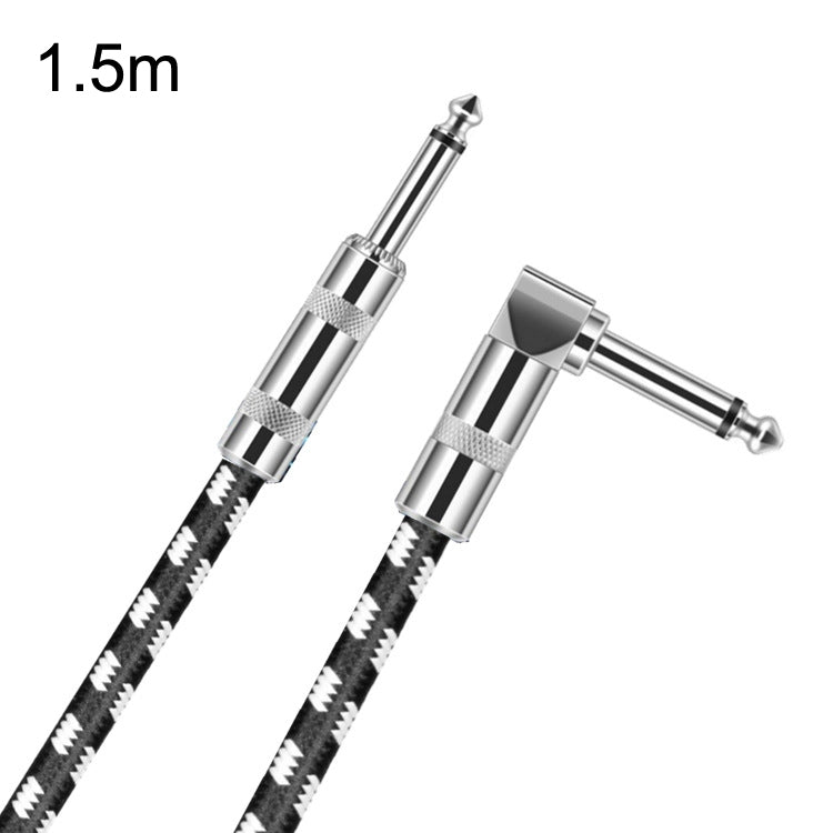 Cavo per chitarra 1 testa dritta +1 testa a gomito da 6,35 mm Nucleo in rame privo di ossigeno TS Cavo a due conduttori grande, 0.15m, 0.3m, 0.5m, 1m, 1.5m, 2m, 3m, 5m, 8m, 10m
