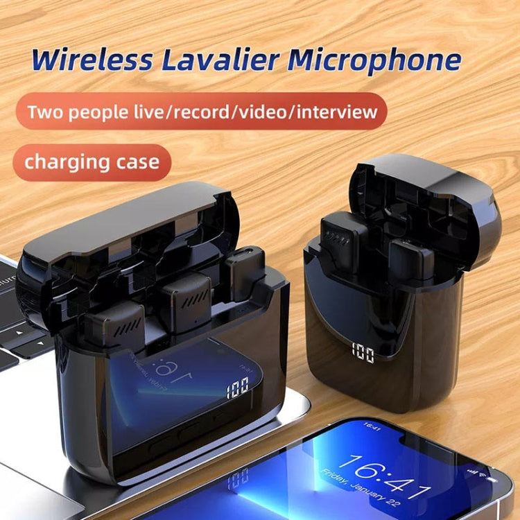 Microfono wireless lavalier con cancellazione del rumore con custodia di ricarica, S13 One To Two Yellow Case USB-C/Type-C Interface, S13 Dual Microphone Black USB-C/Type-C Interface, S13 Dual Microphone Black 8 Pin Interface