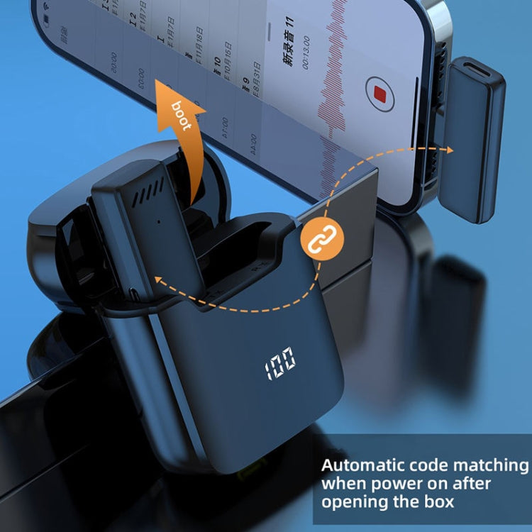 Microfono wireless lavalier con cancellazione del rumore con custodia di ricarica, S13 One To Two Yellow Case USB-C/Type-C Interface, S13 Dual Microphone Black USB-C/Type-C Interface, S13 Dual Microphone Black 8 Pin Interface