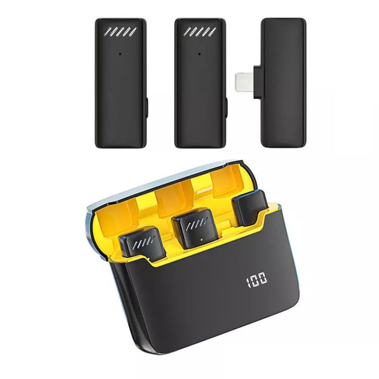 Microfono wireless lavalier con cancellazione del rumore con custodia di ricarica, S13 One To Two Yellow Case USB-C/Type-C Interface, S13 Dual Microphone Black USB-C/Type-C Interface, S13 Dual Microphone Black 8 Pin Interface