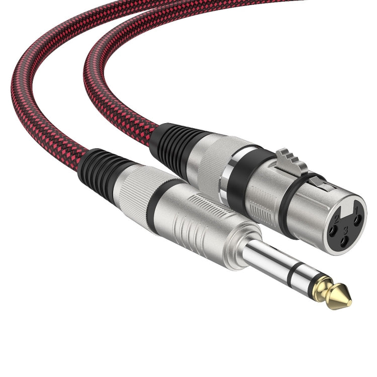 Cavo di bilanciamento XLR per microfono XLR da 6,35 mm maschio a femmina TRS rosso e nero, 0.5m, 1m, 1.8m, 3m, 5m, 8m, 10m, 12m, 15m, 20m, 25m, 30m