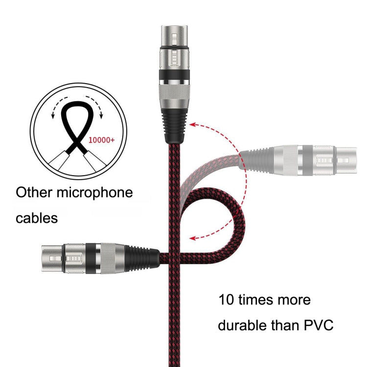 Cavo di bilanciamento XLR per microfono XLR da 6,35 mm maschio a femmina TRS rosso e nero, 0.5m, 1m, 1.8m, 3m, 5m, 8m, 10m, 12m, 15m, 20m, 25m, 30m