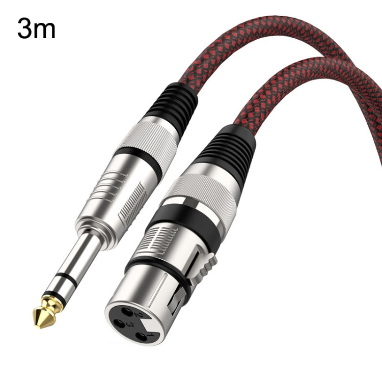 Cavo di bilanciamento XLR per microfono XLR da 6,35 mm maschio a femmina TRS rosso e nero, 0.5m, 1m, 1.8m, 3m, 5m, 8m, 10m, 12m, 15m, 20m, 25m, 30m