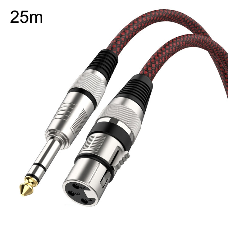 Cavo di bilanciamento XLR per microfono XLR da 6,35 mm maschio a femmina TRS rosso e nero, 0.5m, 1m, 1.8m, 3m, 5m, 8m, 10m, 12m, 15m, 20m, 25m, 30m