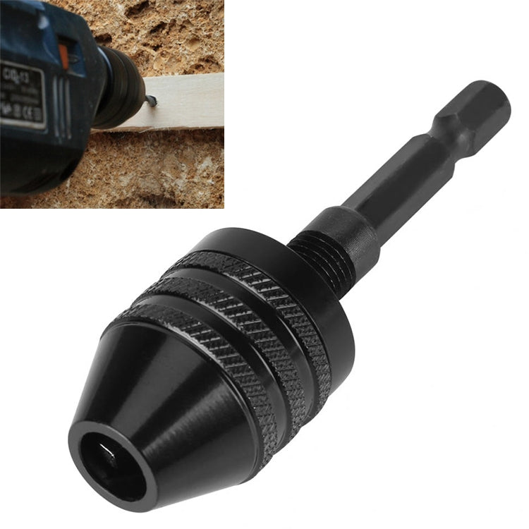 Utensile elettrico per mandrino a tre griffe per conversione mini mandrino per trapano con codolo esagonale, Hex Shank Silver Chuck (0.3-6.5mm), Hex Shank Black Chuck (0.8-8mm)A, Hex Shank Black Chuck (0.3-6.5mm) B, Hex Shank Black Chuck (0.3-3.6mm)