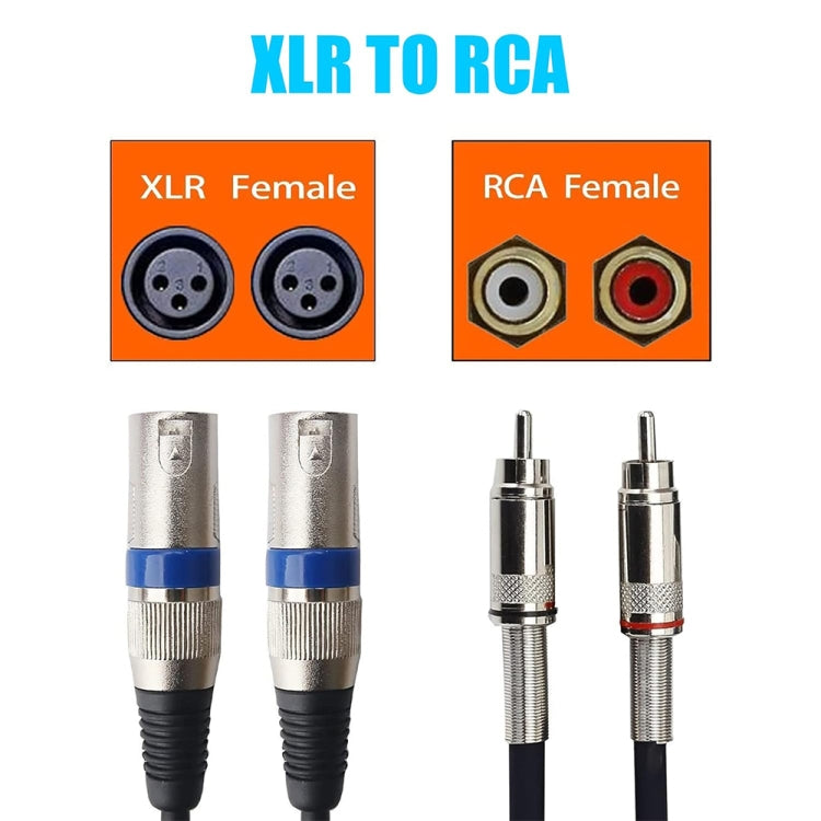 Cavo di bilanciamento audio per altoparlante Caron femmina 2RCA maschio 2XLR, 0.5m, 1m, 1.5m, 2m, 3m, 5m, 10m, 20m