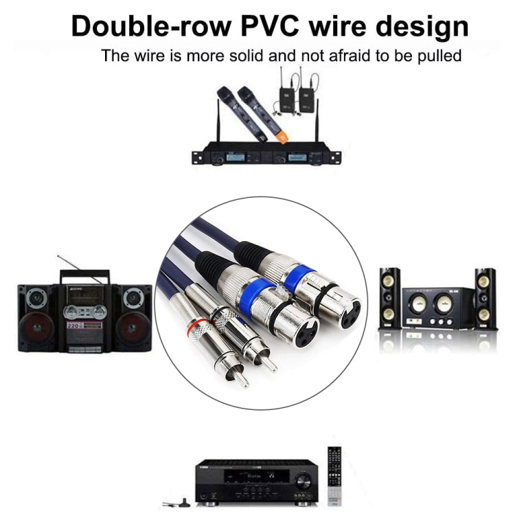 Cavo di bilanciamento audio per altoparlante Caron femmina 2RCA maschio 2XLR, 0.5m, 1m, 1.5m, 2m, 3m, 5m, 10m, 20m