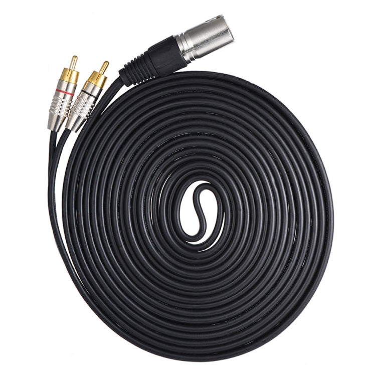 Cavo audio stereo con spina XLR maschio a 2RCA maschio, lunghezza:, 0.5m, 1m, 1.5m, 2m, 3m, 5m, 8m, 10m