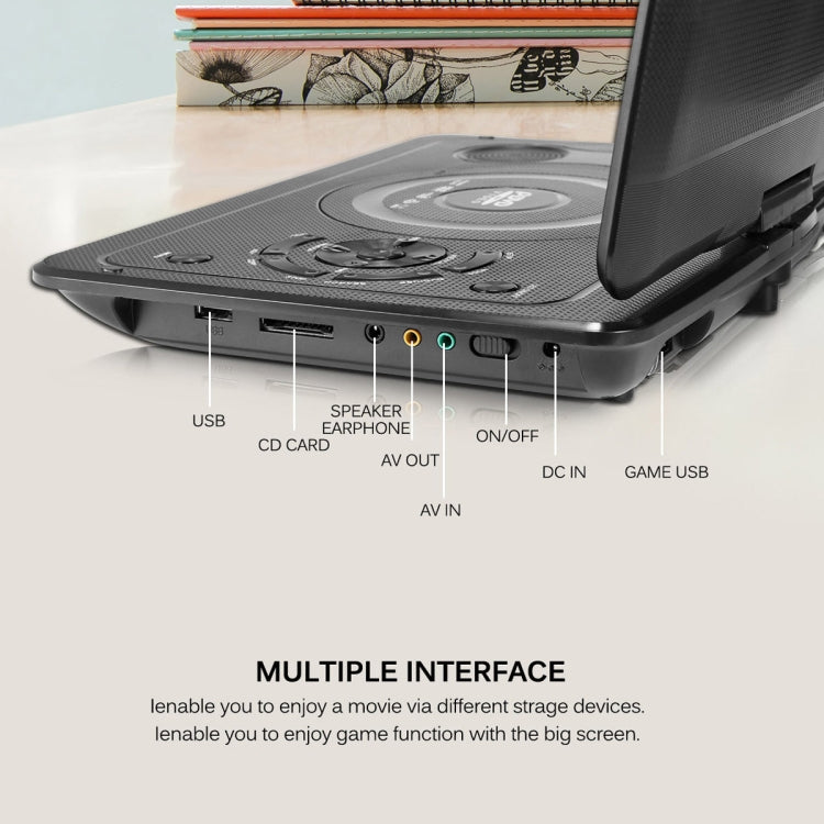 Lettore DVD EVD portatile da 13,9 pollici TV / FM / USB / Funzione di gioco, 10.1 Inch US Plug, 10.1 Inch EU Plug, 10.1 Inch UK Plug, 10.1 Inch AU Plug