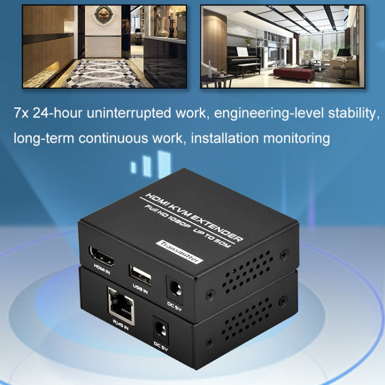 FJGEAR FJ-HKV50 Estensore da HDMI+USB a KVM 1080P IP 50M, FJ-HKV50 US Plug, FJ-HKV50 EU Plug