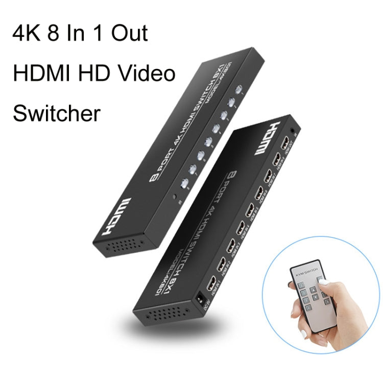 FJGEAR FJ-4K801 Commutatore video HD HDMI 4K 8 ingressi 1 uscita, FJ-4K801 US Plug, FJ-4K801 EU Plug