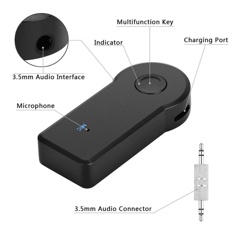 Adattatore in metallo AUX da 3,5 mm 2 in 1 + convertitore ricevitore audio ricevitore Bluetooth wireless per auto Bluetooth 4.1 USB, Audio Receiver
