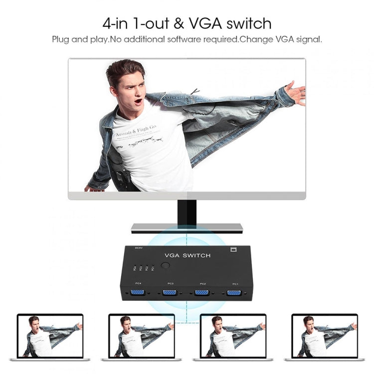Switcher VGA con quattro ingressi e un'uscita Convertitore video VGA per computer