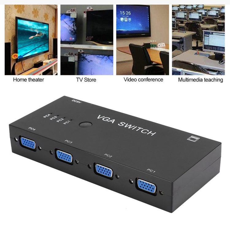 Switcher VGA con quattro ingressi e un'uscita Convertitore video VGA per computer