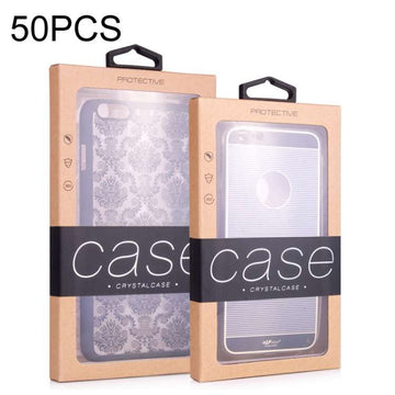 Scatola per imballaggio custodia in pelle per custodia in carta kraft da 50 pezzi, L 5.8-6.7 Inch, S 4.7 Inch