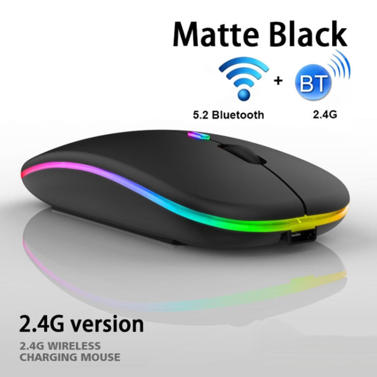 Set tastiera e mouse Bluetooth retroilluminato colorato RGB da 10 pollici per telefono cellulare/tablet, Black, White