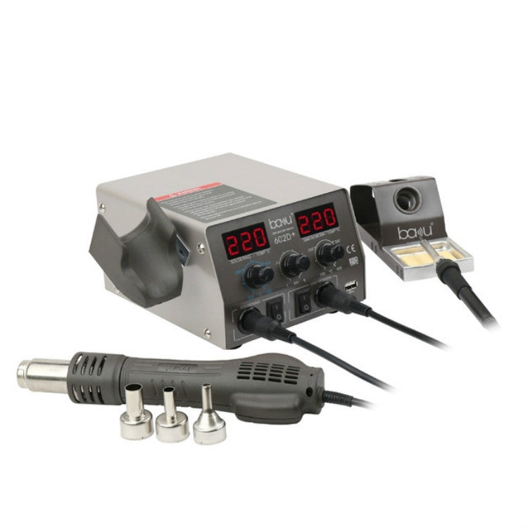BAKU BA-602D+ Set di stazioni di saldatura con doppio display digitale per riparazione di telefoni cellulari, strumento di saldatura a stagno, EU Plug, US Plug