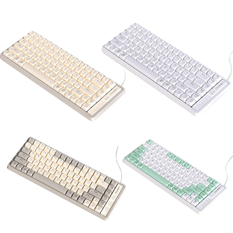 Tastiera meccanica cablata LANGTU GK85 85 tasti con albero dorato.Lunghezza del cavo: 1,5 m, GK85 Glowing Version (Beige Knight), GK85 Glowing Version (Matcha Green), GK85 No Light Version (Gray), GK85 No Light Version (White)