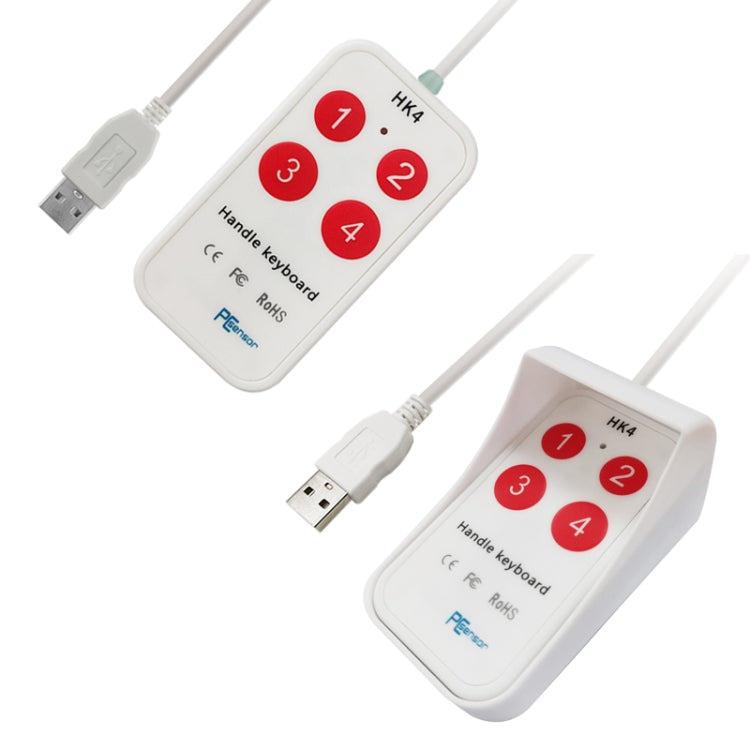 HK-4 Tastierino USB per acquisizione ultrasuoni medici a 4 tasti personalizzati per copia e incolla rapidi, lunghezza cavo: 2 m, With Anti-skid Stand, Without Anti-skid Stand