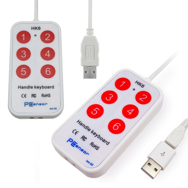 6 tasti Tasti di scelta rapida PS personalizzati Acquisizione ultrasuoni medici Tastiera USB, lunghezza cavo: 2 m, HK-6, HK-6 Android Version