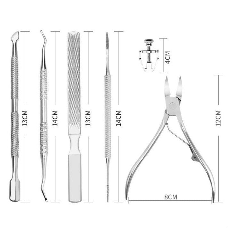 7 pezzi/set pinza per pulcini in acciaio inossidabile, strumento per la selezione delle unghie