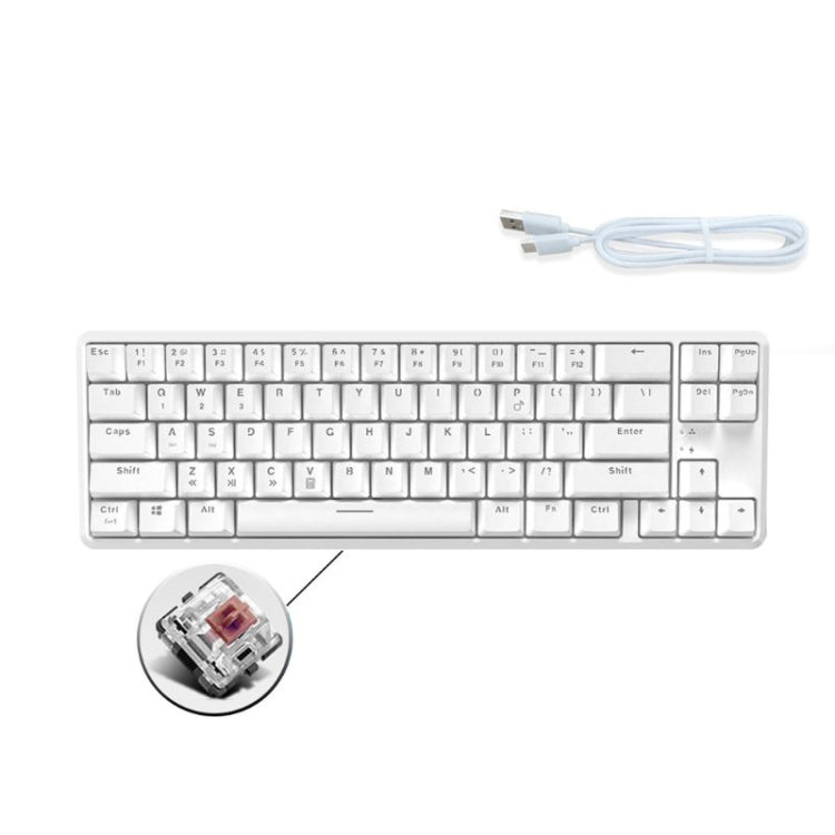 Ajazz K680T Mini USB cablata doppia modalità di ricarica 68 tasti tastiera meccanica Bluetooth per laptop, lunghezza cavo: 1,6 m, Green Shaft, Black Shaft, Tea Shaft, Red Shaft