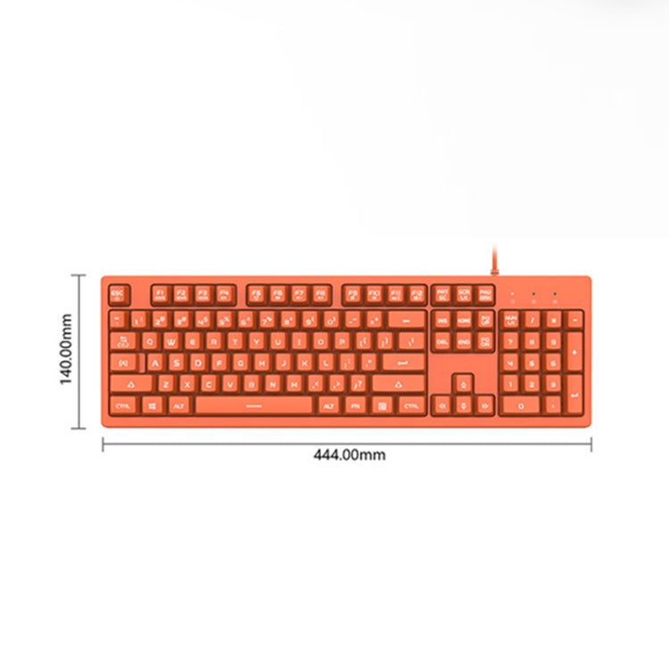 Ajazz DKS100 Tastiera meccanica con 104 tasti per ufficio, gioco luminoso, asse da tè, lunghezza cavo: 1,5 m, Black, Cherry Blossom Powder, Orange
