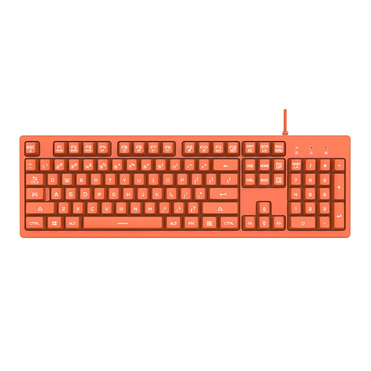 Ajazz DKS100 Tastiera meccanica con 104 tasti per ufficio, gioco luminoso, asse da tè, lunghezza cavo: 1,5 m, Black, Cherry Blossom Powder, Orange