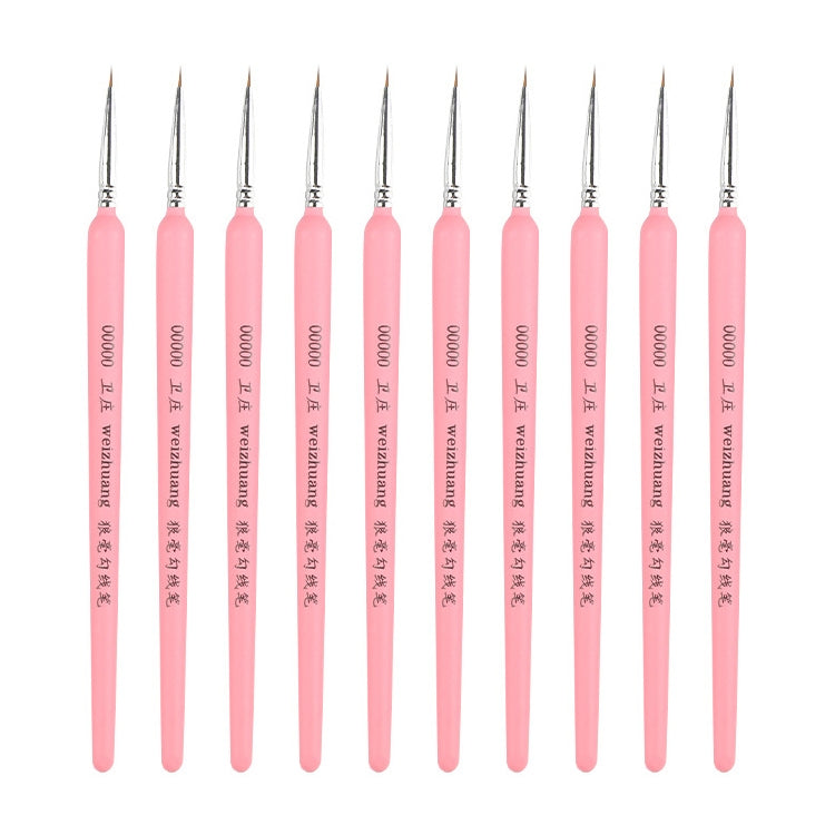 WeiZhuang Hook Line Pen Pittura Acquerello dipinto a mano Lupo Menta Hook Line Pen Pittura Tratto Pennello a linea sottile, 10 PCS 00000 Pink, 10 PCS 000 Pink, 10 PCS 00 Pink, 10 PCS 0 Pink, 10 PCS 1 Pink, 10 PCS 2 Pink, 10 PCS 3 Pink, 10 PCS 4 Pink