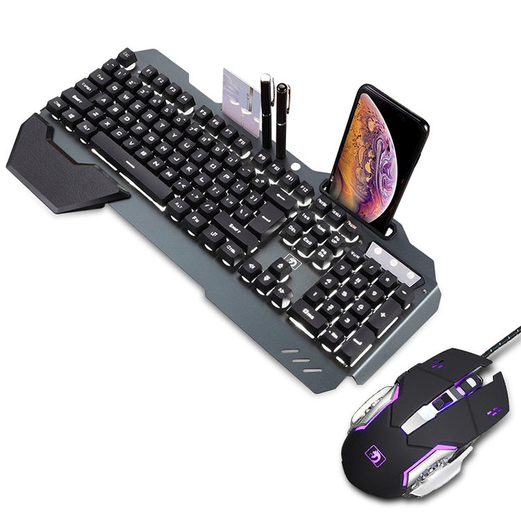 Set tastiera e mouse manipolatore di giochi Internet Cafe 618, lunghezza cavo: 1,6 m, Black, Silver White