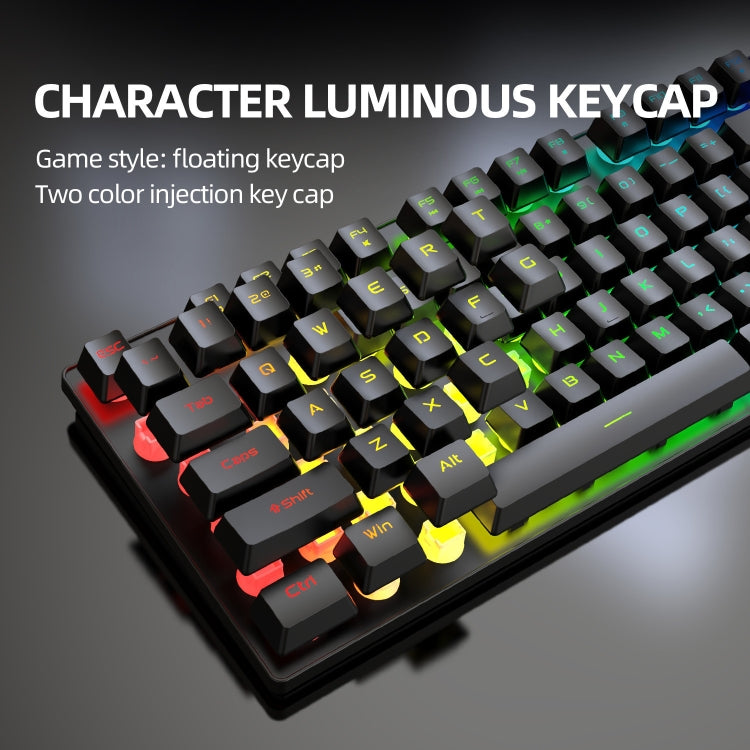 Set tastiera e mouse illuminati da gioco con ricarica wireless ZIYOULANG T3, T3 Black Rainbow Light, T3 Black Orange Light, T3 White Rainbow Light