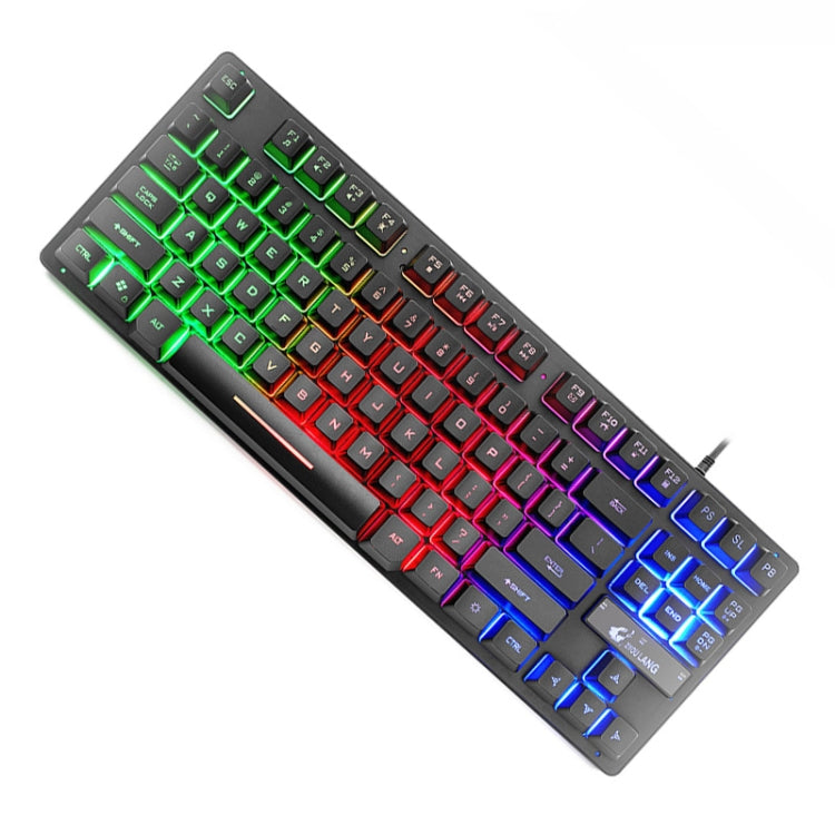 ZIYOULANG K16 Tastiera manipolatore per notebook da gioco colorata a 87 tasti, lunghezza cavo: 1,5 m, K16