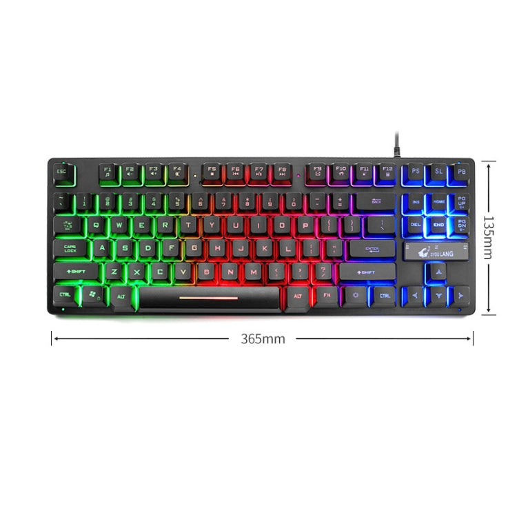 ZIYOULANG K16 Tastiera manipolatore per notebook da gioco colorata a 87 tasti, lunghezza cavo: 1,5 m, K16