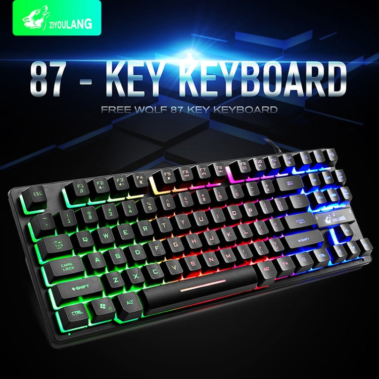 ZIYOULANG K16 Tastiera manipolatore per notebook da gioco colorata a 87 tasti, lunghezza cavo: 1,5 m, K16