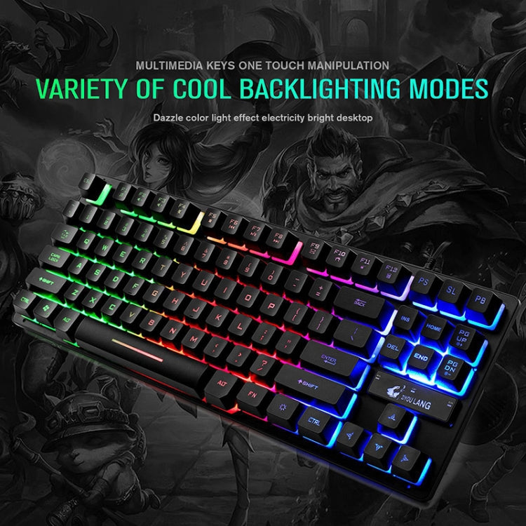 ZIYOULANG K16 Tastiera manipolatore per notebook da gioco colorata a 87 tasti, lunghezza cavo: 1,5 m, K16