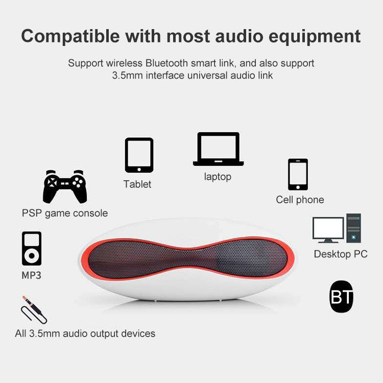 Altoparlante Bluetooth stereo 3D a forma di mini rugby con slot per schede TF (blu)
