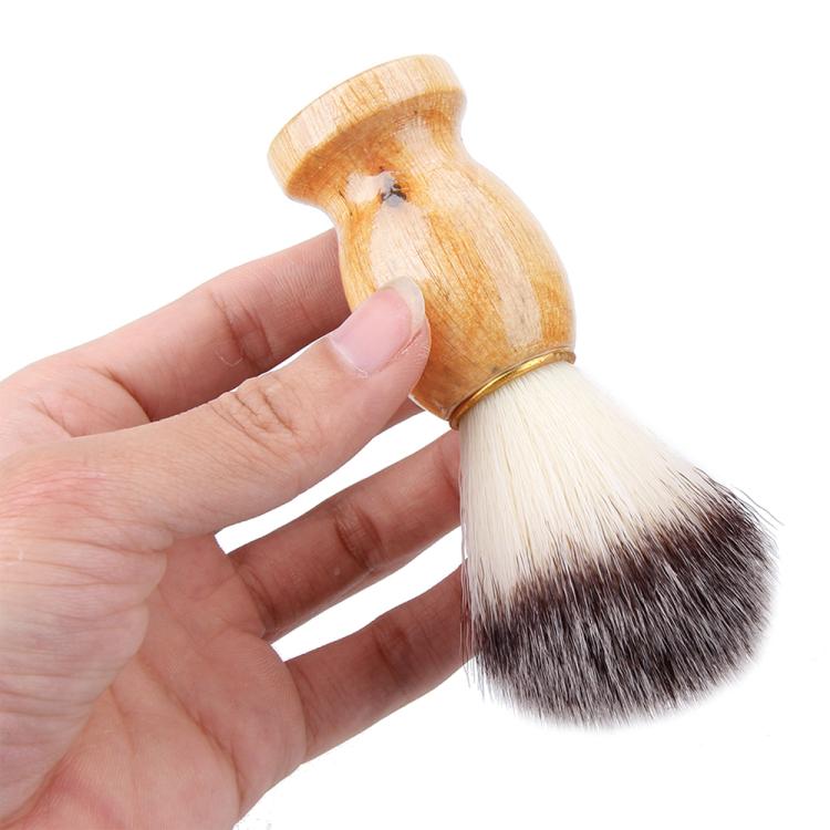 Pennello da barba per capelli con manico in legno Pennello per rasoio per strumento per la pulizia della barba del viso Rasatura del salone Strumento per capelli di tasso