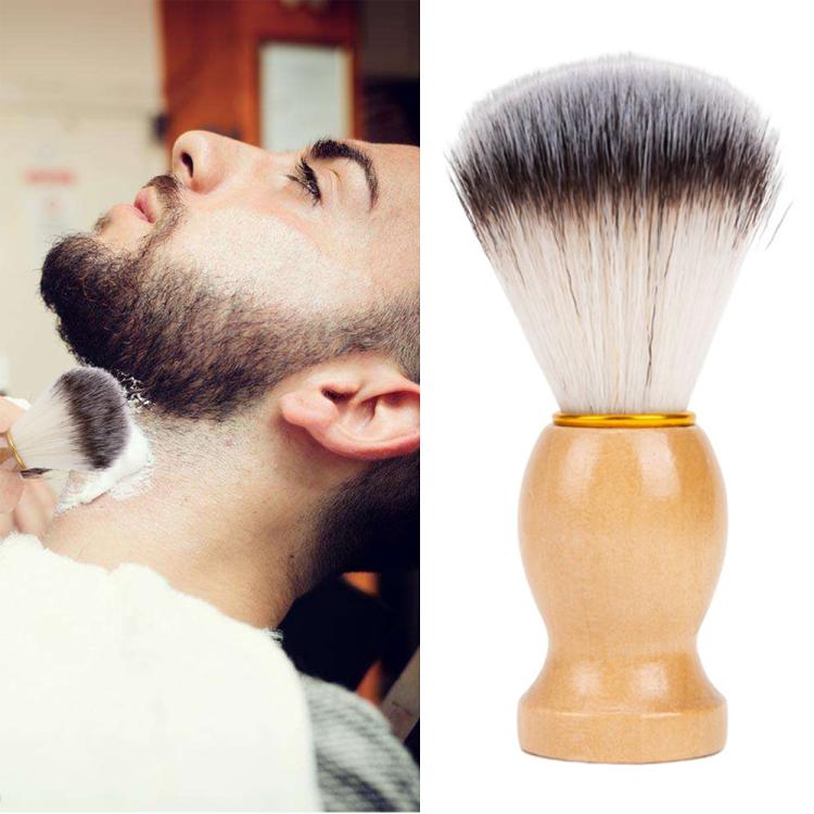 Pennello da barba per capelli con manico in legno Pennello per rasoio per strumento per la pulizia della barba del viso Rasatura del salone Strumento per capelli di tasso