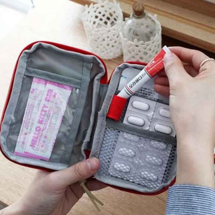 Kit di pronto soccorso portatile con funzione da 5 pezzi. Borsa per medicinali in tessuto di cotone per farmaci di emergenza da viaggio