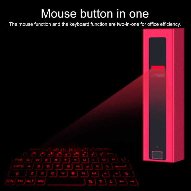 F2 Mouse e tastiera per proiezione laser virtuale con rossetto portatile, Red, Purple, Black, Silver, Rose Gold