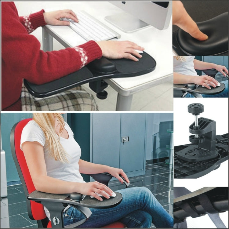 Rotazione Computer Desktop Laptop Vassoio per mouse Gomitiera Supporto per poggiapolsi Supporto per installazione su scrivania e sedia