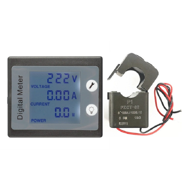 strumento per elettricisti misuratore di tensione e corrente multifunzione con display digitale CA peacefair PZEM-011, Host + Closed CT, Host + Opening CT