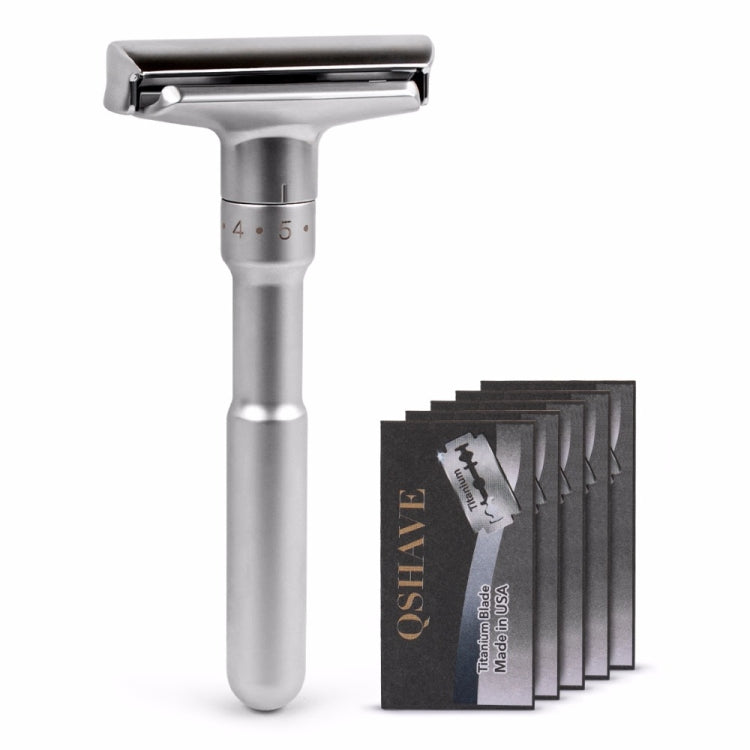Rasoio di sicurezza regolabile Double Edge Rasoio per depilazione da barba classico da uomo con 5 lame