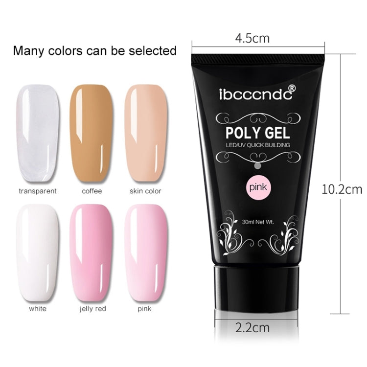 3 pezzi di gel acrilico per unghie in poligel rosa bianco trasparente con cristalli