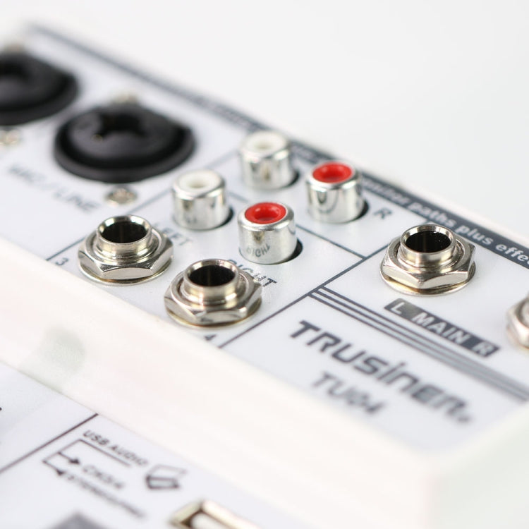 TU04 Console di missaggio audio BT Registra Monitor con alimentazione Phantom 48V Percorsi AUX Plus Effetti Mixer audio a 4 canali con USB