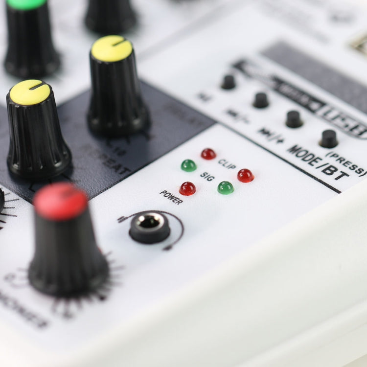 TU04 Console di missaggio audio BT Registra Monitor con alimentazione Phantom 48V Percorsi AUX Plus Effetti Mixer audio a 4 canali con USB